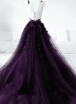 Dark Purple Tulle with Lace Long Formal Dress, Dark Purple Prom Dress