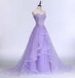 Light Purple Tulle Sweetheart Long Party Dress, A-line Tulle Formal Dress