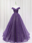 Purple Tulle Sweetheart Long Prom Dress Formal Dress, A-line Tulle Party Dress