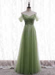 Light Green Beaded Sweetheart Long Party Dress, Green Formal Dress Prom Dress