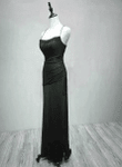 Black and Green Long Evening Dress, A-line Formal Dress Prom Dress