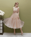 Lovely Tulle Tea Length Straps Party Dress, Cute Tulle Homecoming Dress