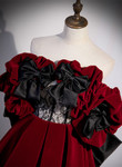 Off Shoulder Velvet Off Shoulder Long Formal Dress, Wine Red Sweetheart Prom Dress