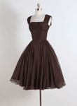 Brown Chiffon A-Line Short Prom Dresses, Brown Short Homecoming Dress Party Dress