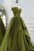 Green Sweetheart Long Formal Dress, Green Sweet 16 Party Dress Prom Dress