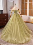 Green Sweetheart Tulle Long Ball Gown Party Dress, Green Prom Dress Formal Dress
