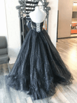 Black Sweetheart Tulle Long Formal Dress, Black Ball Gown Prom Dress