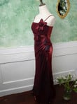 Wine Red Straps Long Prom Dress, Wine Red Evening Dress Party Dress