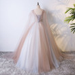 Gorgeous Ball Gown Tulle V-neckline Long Party Gown, Sweet 16 Dresses