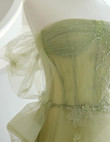 Light Green Tulle with Beaded A-line Prom Dress, Light Green Evening Dress Party Dress
