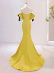 Yellow Mermaid Sweetheart Prom Dress, Off Shoulder Yellow Evening Dress