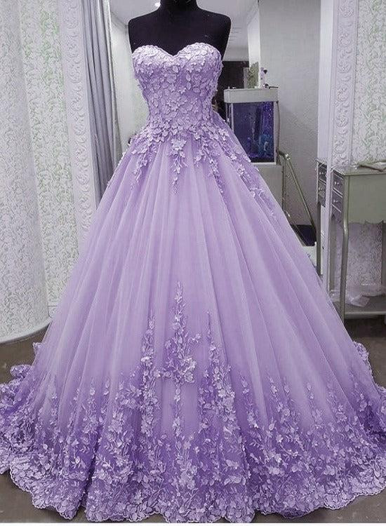 Gorgeous Light Purple Tulle Ball Gown Sweet 16 Gown, Purple Formal Dress