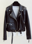 Faux Leather Jacket Slim Biker Moto Jacket