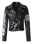 Faux Soft Leather Jackets Coats PU Rivet Zipper