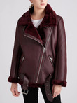 Thick Faux Leather Fur Sheepskin Coat
