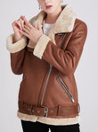 Thick Faux Leather Fur Sheepskin Coat