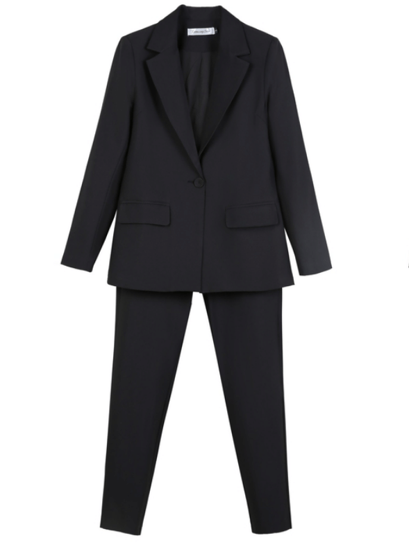 Work Pant Suits 2 Piece Set For Office Lady