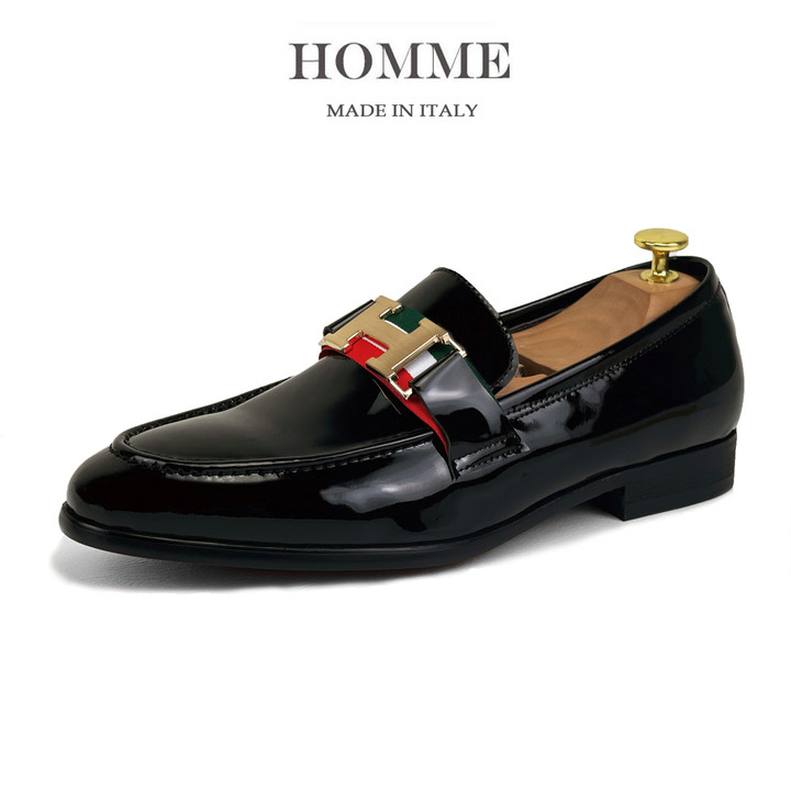 Homme de Rome - Italian Shiny Leather Loafer Shoes