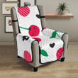 Cherry Pattern White Background Chair Cover Protector