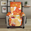 Orange Yellow Orchid Flower Pattern Background Chair Cover Protector