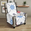 Nautical Steering Wheel Rudder Pattern Chair Cover Protector