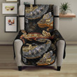 Chameleon Lizard Tropical Leaves Palm Tree Chair Cover Protector