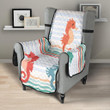 Seahorse Pattern Theme Chair Cover Protector
