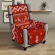 Deer Sweater Printed Red Pattern Chair Cover Protector