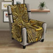 Saxophone Gold Pattern Chair Cover Protector