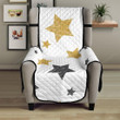 Hand Drawn Gold Black Star Pattern Chair Cover Protector