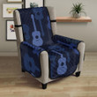 Blue Theme Guitar Pattern Chair Cover Protector