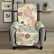 Dragonfly Flower Pattern Chair Cover Protector