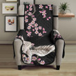 Japanese Crane Pink Sakura Pattern Chair Cover Protector