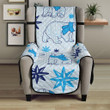 Polar Bear Pattern Blue Background Chair Cover Protector