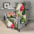 Heliconia Hibiscus Leaves Pattern Chair Cover Protector