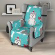 Christmas Cute Siberian Husky Puppie Pattern Chair Cover Protector