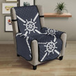 Nautical Steering Wheel Rope Pattern Chair Cover Protector