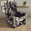 Japanese Crane Pink Sakura Pattern Chair Cover Protector
