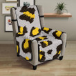 Gray Leopard Print Pattern Chair Cover Protector