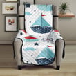 Cute Color Paper Sailboat Pattern Chair Cover Protector