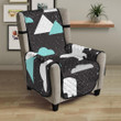 Polar Bear Moon Pattern Chair Cover Protector
