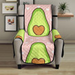 Avocado Heart Pink Background Chair Cover Protector