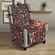 Fox Leaves Mushroom Pattern Chair Cover Protector
