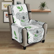 Hand Drawn Koala Leaves Pattern Chair Cover Protector