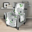 Hand Drawn Koala Leaves Pattern Chair Cover Protector
