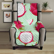 Dragon Fruit Pattern Green Background Chair Cover Protector