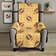 American Football Ball Pattern Yellow Background Chair Cover Protector