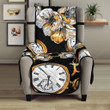 Clock Flower Pattern Chair Cover Protector