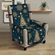 Gold Snowflake Chirstmas Pattern Chair Cover Protector