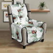White Orchid Pattern Chair Cover Protector